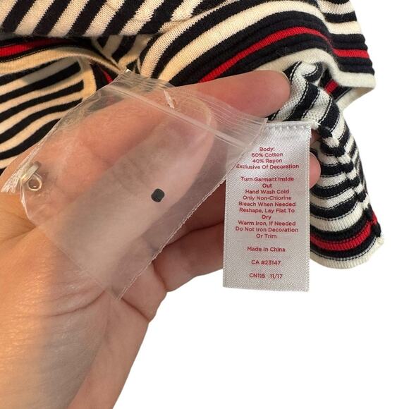Talbots the Oprah Magazine Collection Embroidered Striped Cardigan Black Large - Picture 7 of 8